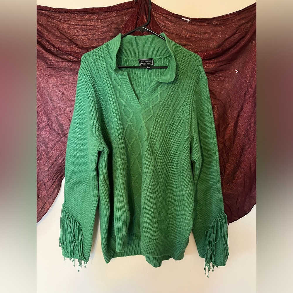 Green size x large green knit sweater
